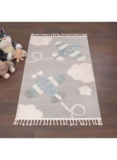 200 x 300 cm Cloud Sky Explorer Zymta Winter Carpet - Cream / Blue / Grey