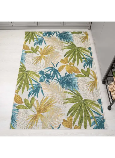 200 x 285 cm Tropical Winter Grove Indoor &amp; Outdoor Rectangular Kitchen Decor Carpet - Multicolor