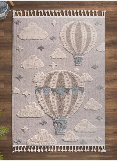 200 x 300 cm Cloud Sky Bound Adventure Zymta Winter Carpet - Beige / Cream