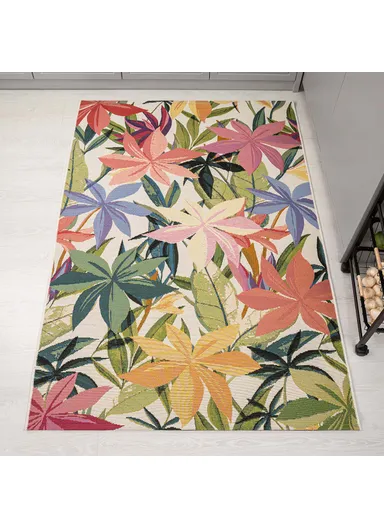 200 x 285 cm Tropical Twilight Garden Indoor &amp; Outdoor Rectangular Kitchen Decor Carpet - Multicolor