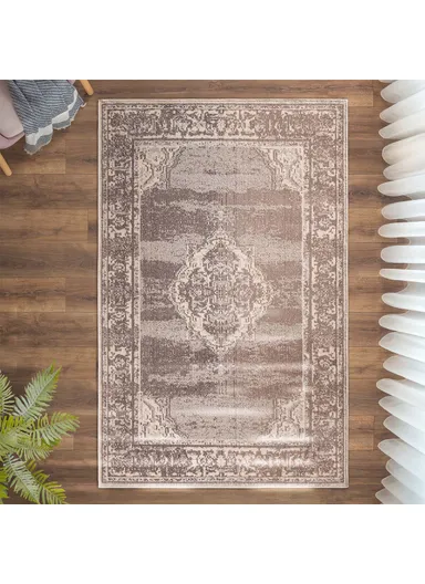 160 x 230 cm Art Charcoal Elegance Zymta Winter Carpet - Beige / Cream / Brown / Grey