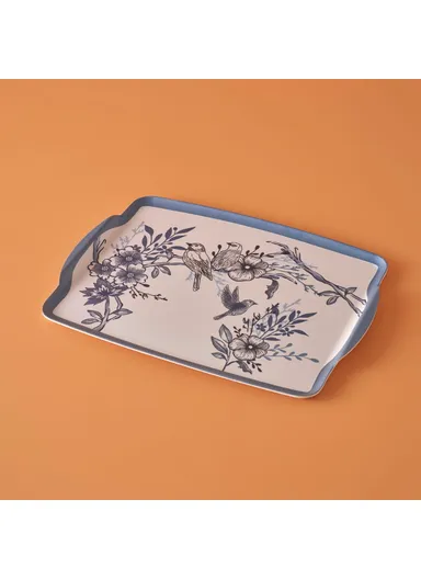 Bleu Blanc Melamine Tray 42 x 31 cm - Blue / White