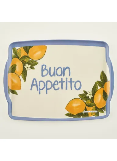 42 x 31 cm Lemoncello Melamine Tray - Yellow / White