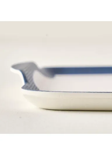 42 x 31 cm Marine Melamine Tray - Blue / White