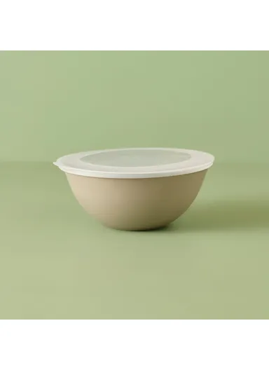 3 Pieces Grego Bowl Set with Lid 25.6 x 25.6 x 19.1 cm - Beige