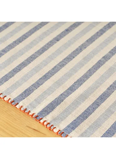 153 x 153 cm Marine Cotton Tablecloth - Blue