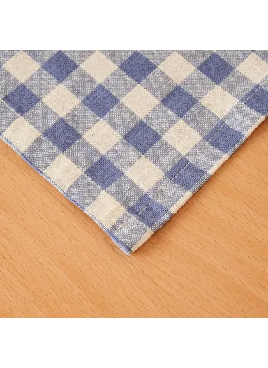 150 x 250 cm Bleu Blanc Cotton Tablecloth - Blue / White