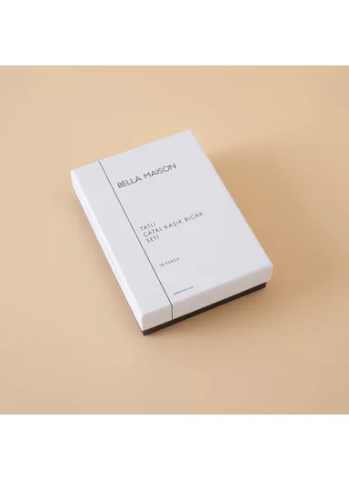 18 Pieces Siena Dessert Cutlery Set 17 / 18 / 20 cm - Black / Silver