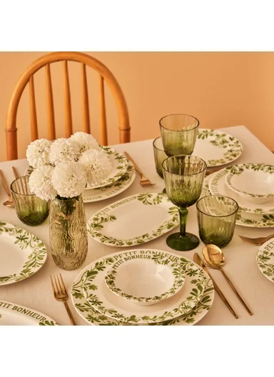 44 Pieces Petit Bonheur Dinner and Breakfast Set - Green