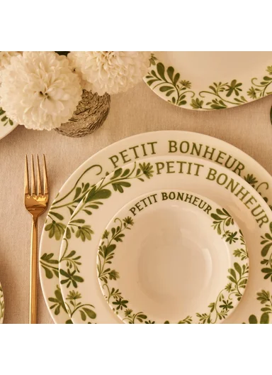 44 Pieces Petit Bonheur Dinner and Breakfast Set - Green
