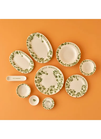 44 Pieces Petit Bonheur Dinner and Breakfast Set - Green