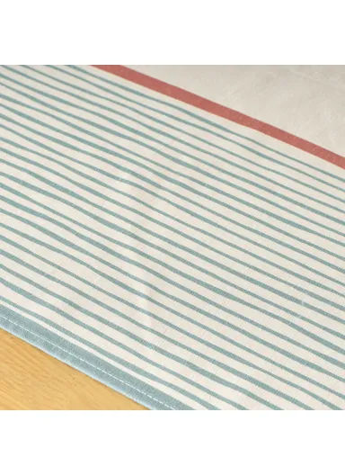 153 x 153 cm Serenity Cotton Tablecloth - Turquoise / White