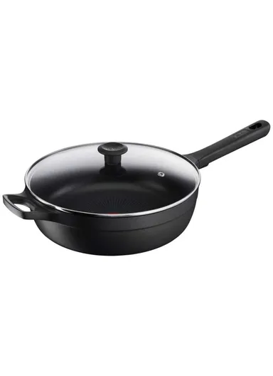 28cm Cast Aluminum Wok with Titanium Non-Stick Coating, Thermo-Signal &amp; Glass Lid G6123744