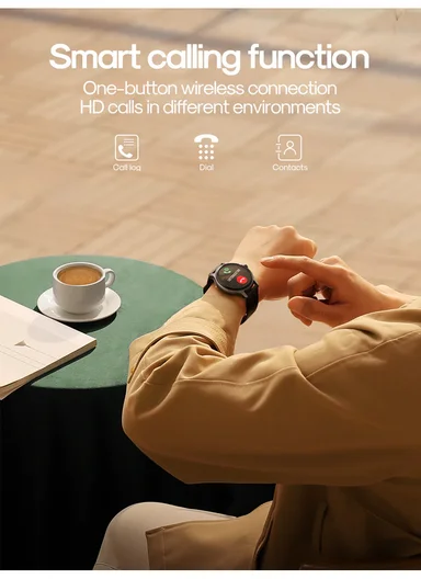 1.28" IP68 HD IPS Screen Classic Series Bluetooth Waterproof Classic Series Smart Watch (Make/Answer Call) JR-FC1 - Dark Gray