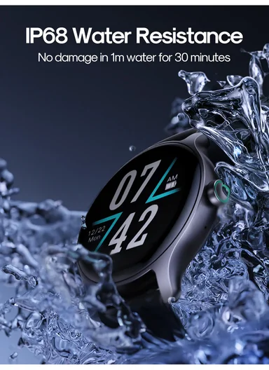 1.28" IP68 HD IPS Screen Classic Series Bluetooth Waterproof Classic Series Smart Watch (Make/Answer Call) JR-FC1 - Dark Gray