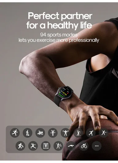 1.28" IP68 HD IPS Screen Classic Series Bluetooth Waterproof Classic Series Smart Watch (Make/Answer Call) JR-FC1 - Dark Gray