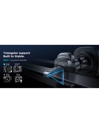 360° 15W Magnetic Car Dashboard Mount Charger Wireless Car Charger Hands Free Air Vent Magnetic Phone Holder JR-ZS388 - Black