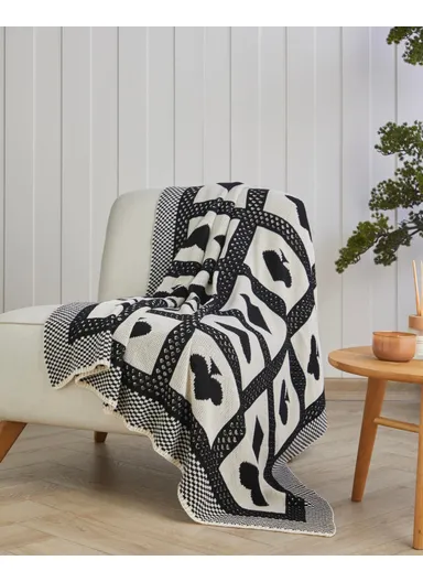 Fun Sofa Throw 130x170 cm Black - White