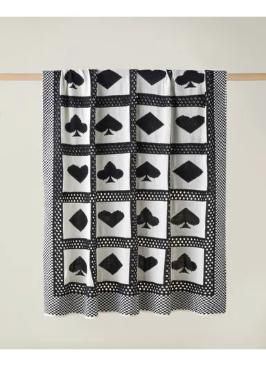 Fun Sofa Throw 130x170 cm Black - White