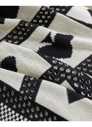 Fun Sofa Throw 130x170 cm Black - White