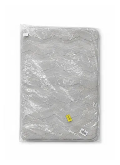 90x60cm Ultra-Soft Plush Bathroom Mat With Wave Design - Grey