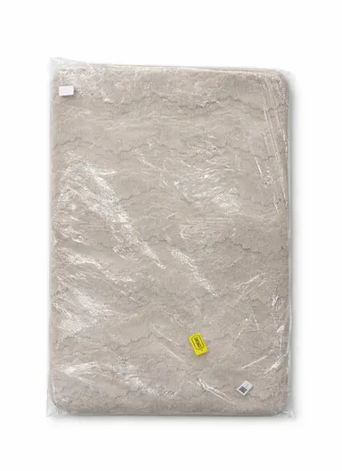 60x90cm Ultra-Soft Plush Bathroom Mat With Wave Design - Beige