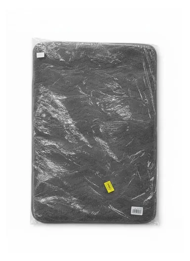 90x60cm Ultra-Soft Plush Bathroom Mat With Wave Design - Dark Grey