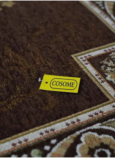 80x120cm Classic Polyester Carpet with Floral Medallion Design - Brown