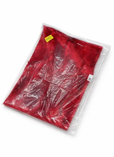 60x40cm Soft Plush Bathroom Mat, Wave Pattern &amp; Anti-Slip Base - Red