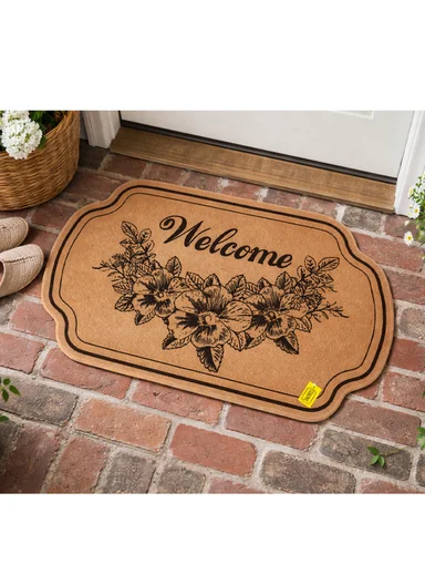 58x88cm Eco-Coir Synthetic Entrance Mat with Non-Slip PVC Backing