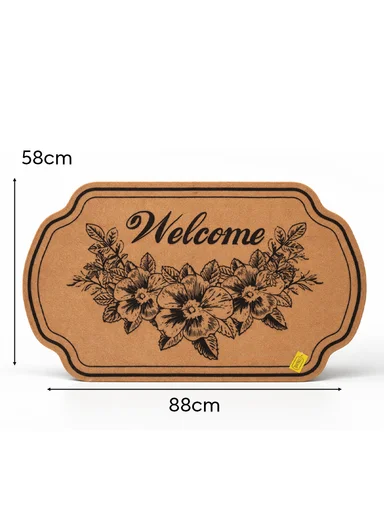 58x88cm Eco-Coir Synthetic Entrance Mat with Non-Slip PVC Backing