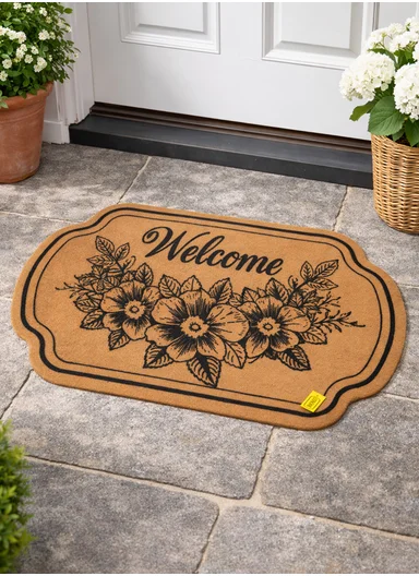 58x88cm Eco-Coir Synthetic Entrance Mat with Non-Slip PVC Backing