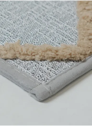 80x120cm Luxury Plush Carpet with Textured Pattern &amp; Anti-Slip Backing - Grey