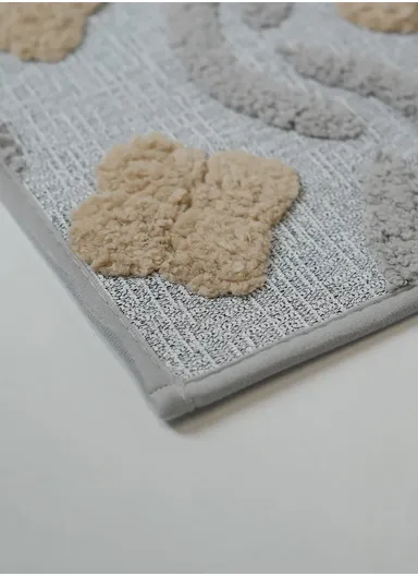 80x120cm Luxury Plush Carpet with Textured Pattern &amp; Anti-Slip Backing - Grey