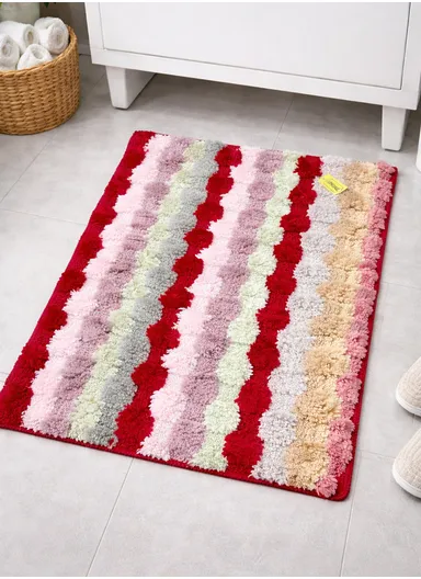 78x48cm Soft Absorbent Microfiber Bath Mat with Non-Slip Backing 