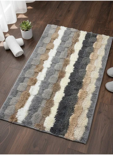 48x78cm Soft Absorbent Microfiber Bath Mat with Non-Slip Backing 