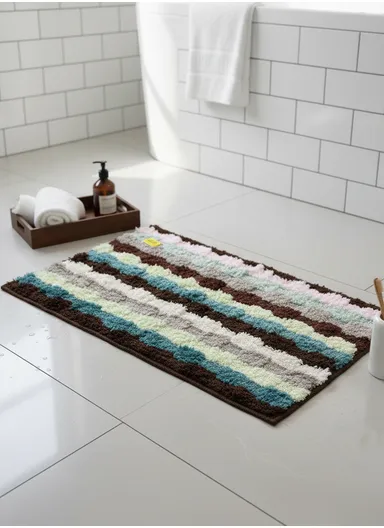 48x78cm Soft Absorbent Microfiber Bath Mat with Non-Slip Backing 