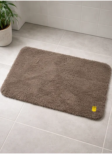 90x60cm Microfiber Floor Mat with Non-Slip Backing, Soft Bath &amp; Door Rug - Dark Brown