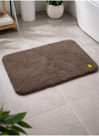 90x60cm Microfiber Floor Mat with Non-Slip Backing, Soft Bath &amp; Door Rug - Dark Brown
