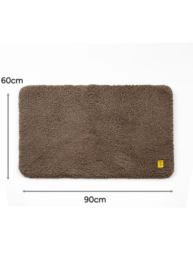 90x60cm Microfiber Floor Mat with Non-Slip Backing, Soft Bath &amp; Door Rug - Dark Brown