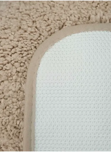 90x60cm Microfiber Floor Mat with Non-Slip Backing, Soft Bath &amp; Door Rug - Beige
