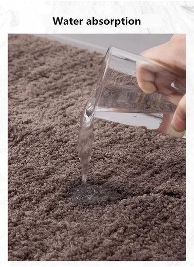 90x60cm Microfiber Floor Mat with Non-Slip Backing, Soft Bath &amp; Door Rug - Beige