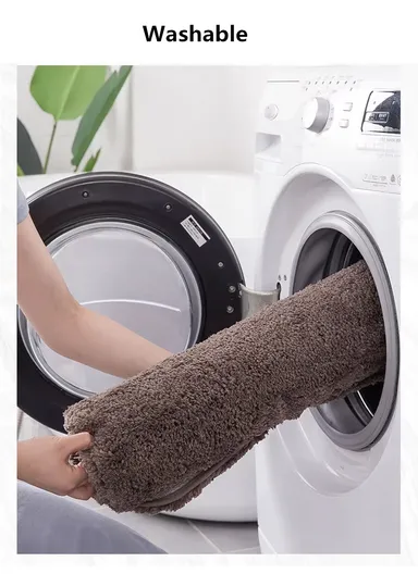 90x60cm Microfiber Floor Mat with Non-Slip Backing, Soft Bath &amp; Door Rug - Beige