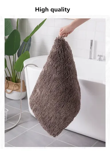 90x60cm Microfiber Floor Mat with Non-Slip Backing, Soft Bath &amp; Door Rug - Beige