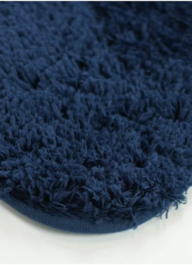 90x60cm Microfiber Floor Mat with Non-Slip Backing, Soft Bath &amp; Door Rug - Navy