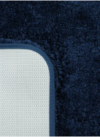 90x60cm Microfiber Floor Mat with Non-Slip Backing, Soft Bath &amp; Door Rug - Navy