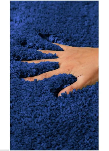 90x60cm Microfiber Floor Mat with Non-Slip Backing, Soft Bath &amp; Door Rug - Navy