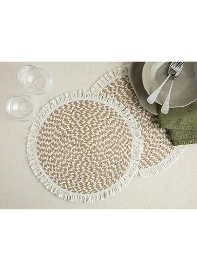 Rolena 50% Cotton 50% Jute 2-Pack Placemat 35 cm Cream