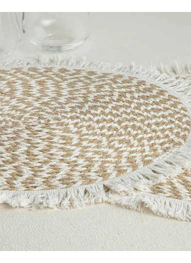Rolena 50% Cotton 50% Jute 2-Pack Placemat 35 cm Cream