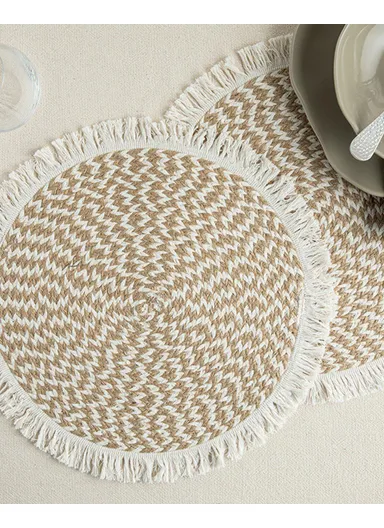Rolena 50% Cotton 50% Jute 2-Pack Placemat 35 cm Cream